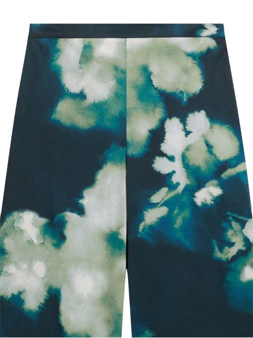 Pantalone donna Liviana Conti fantasia blu e verde in popeline LIVIANA CONTI | L6SU60N-FLW